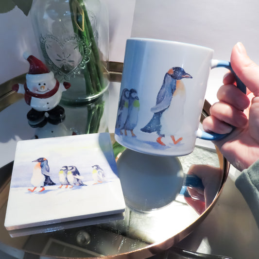 Penguin Family Mug & Coaster Set