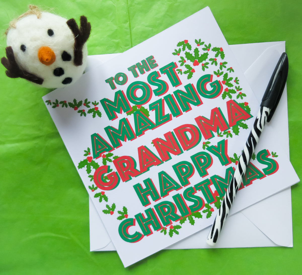 Happy Christmas to the Most Amazing Grandma Greeting Card