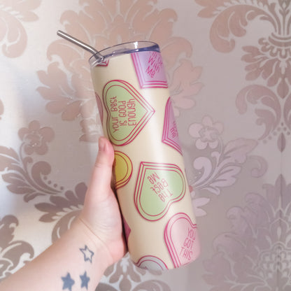 SAMPLE - Beige I Heart Me Skinny Tumbler 20oz