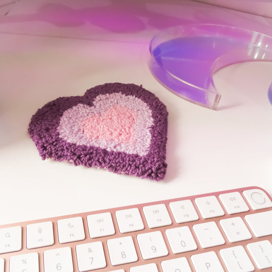 Purple Heart Mug Rug Coaster