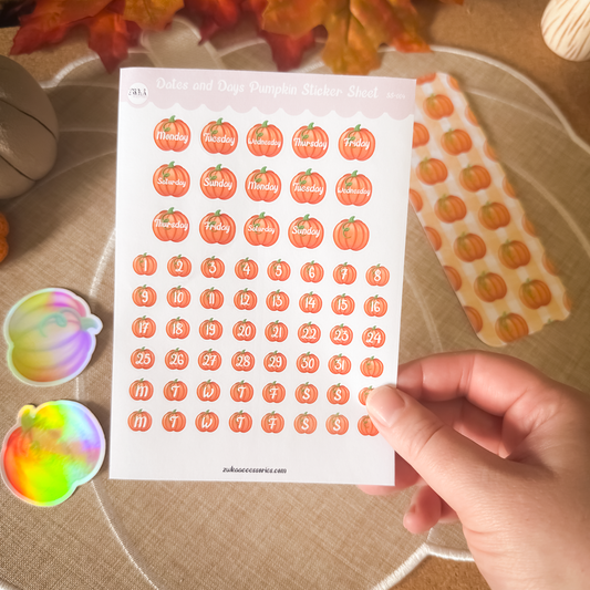 Pumpkin Date & Days Sticker Sheet