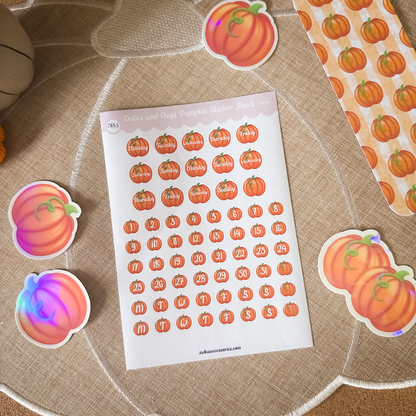 Pumpkin Date & Days Sticker Sheet