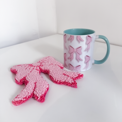Pink Bow Desk Ritual Bundle | Mug & Heart Mug Rug Set