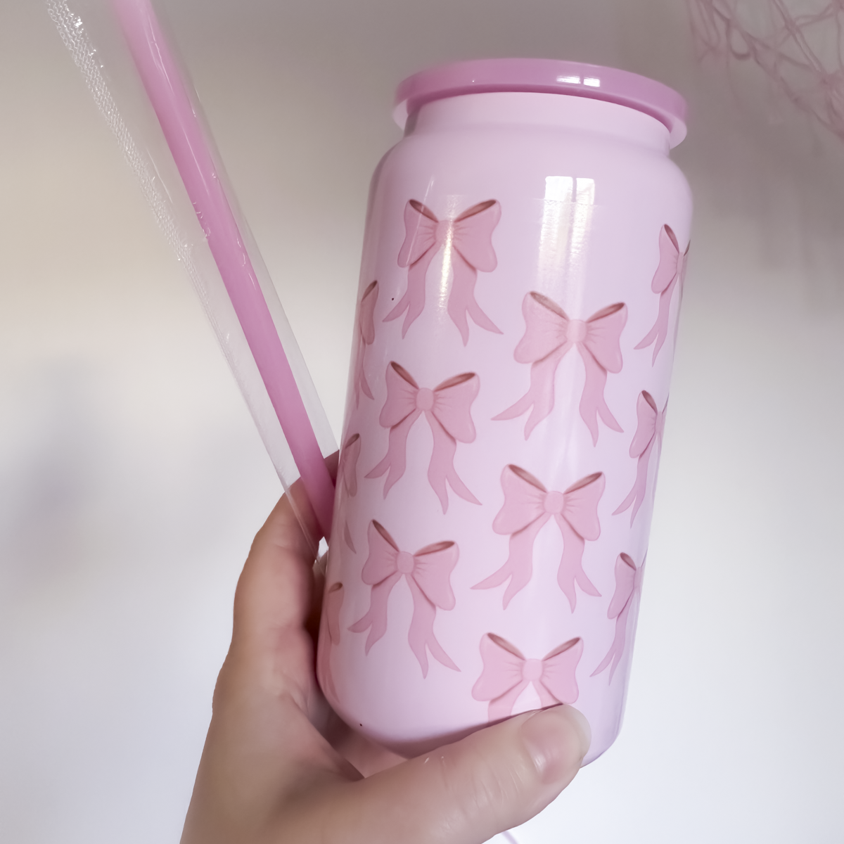 SAMPLE - Pink Bow Everyday Tumbler