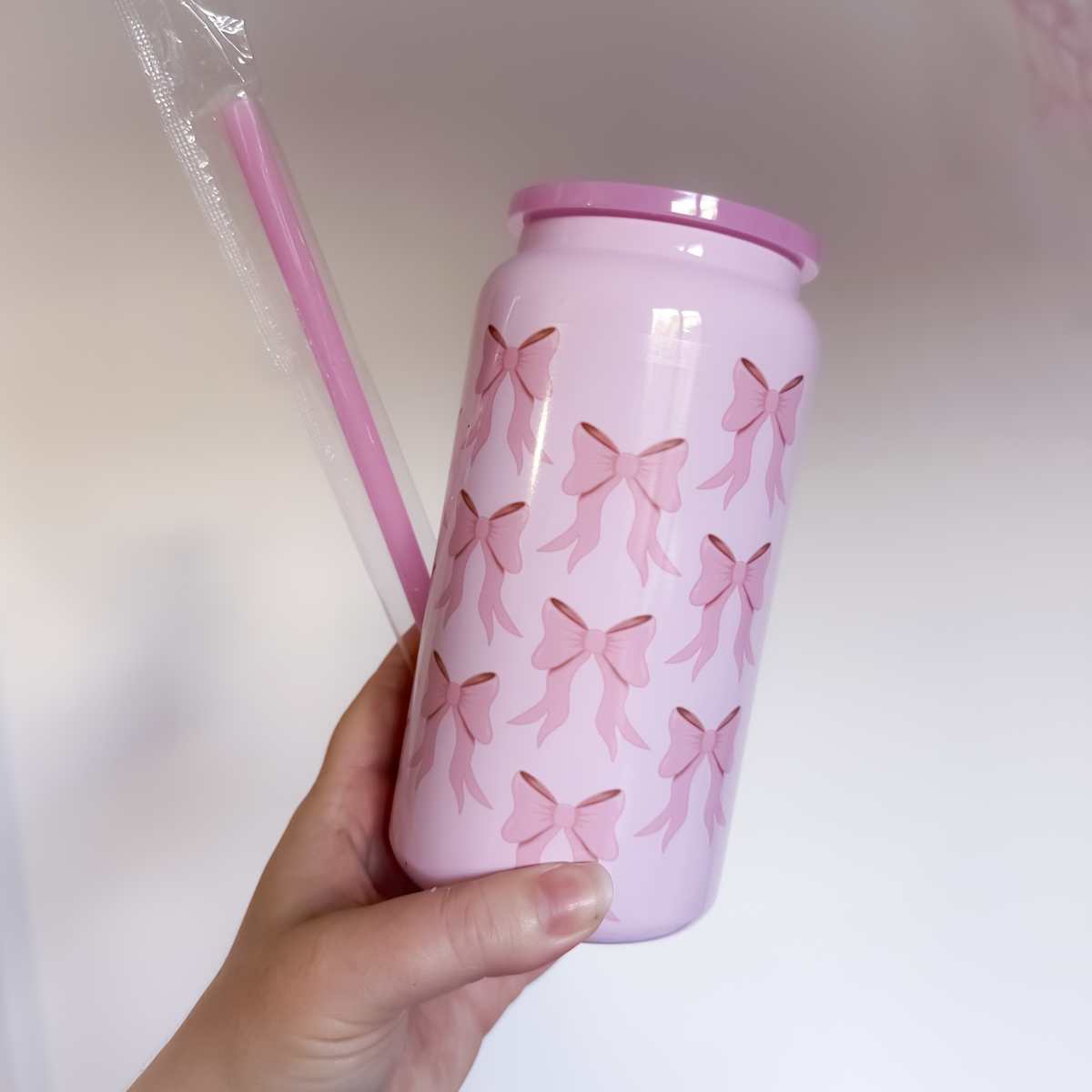 SAMPLE - Pink Bow Everyday Tumbler