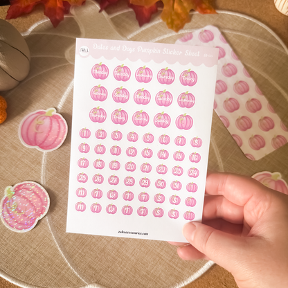 Pumpkin Date & Days Sticker Sheet