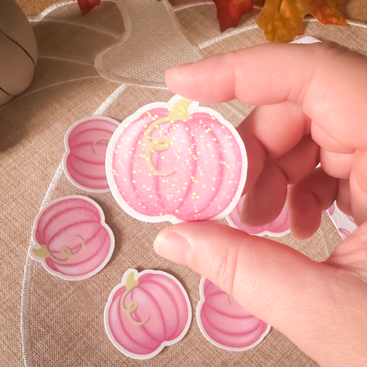 Pink Pumpkin Sticker | Autumn Sticker | Planner & Journal Sticker