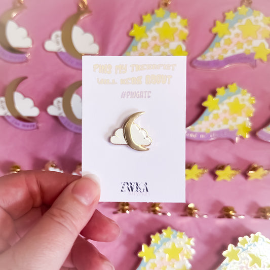 WTF Grade - Moon and Cloud Mini Enamel Pin
