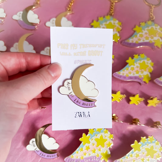 WTF Grade - Aim for the Moon Enamel Pin