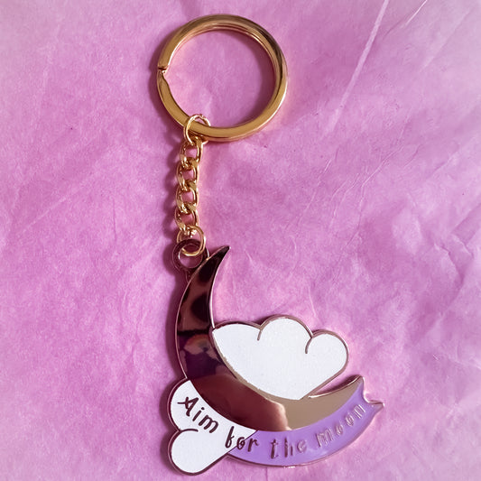 Aim for the Moon Enamel Keyring | Pay What you Want