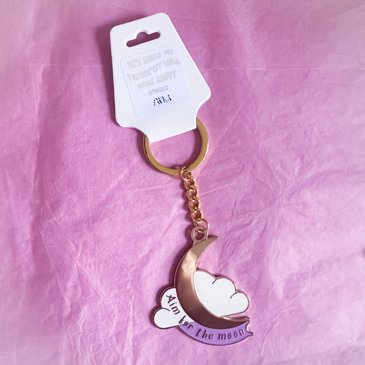 F Grade - Aim for the Moon Enamel Keyring