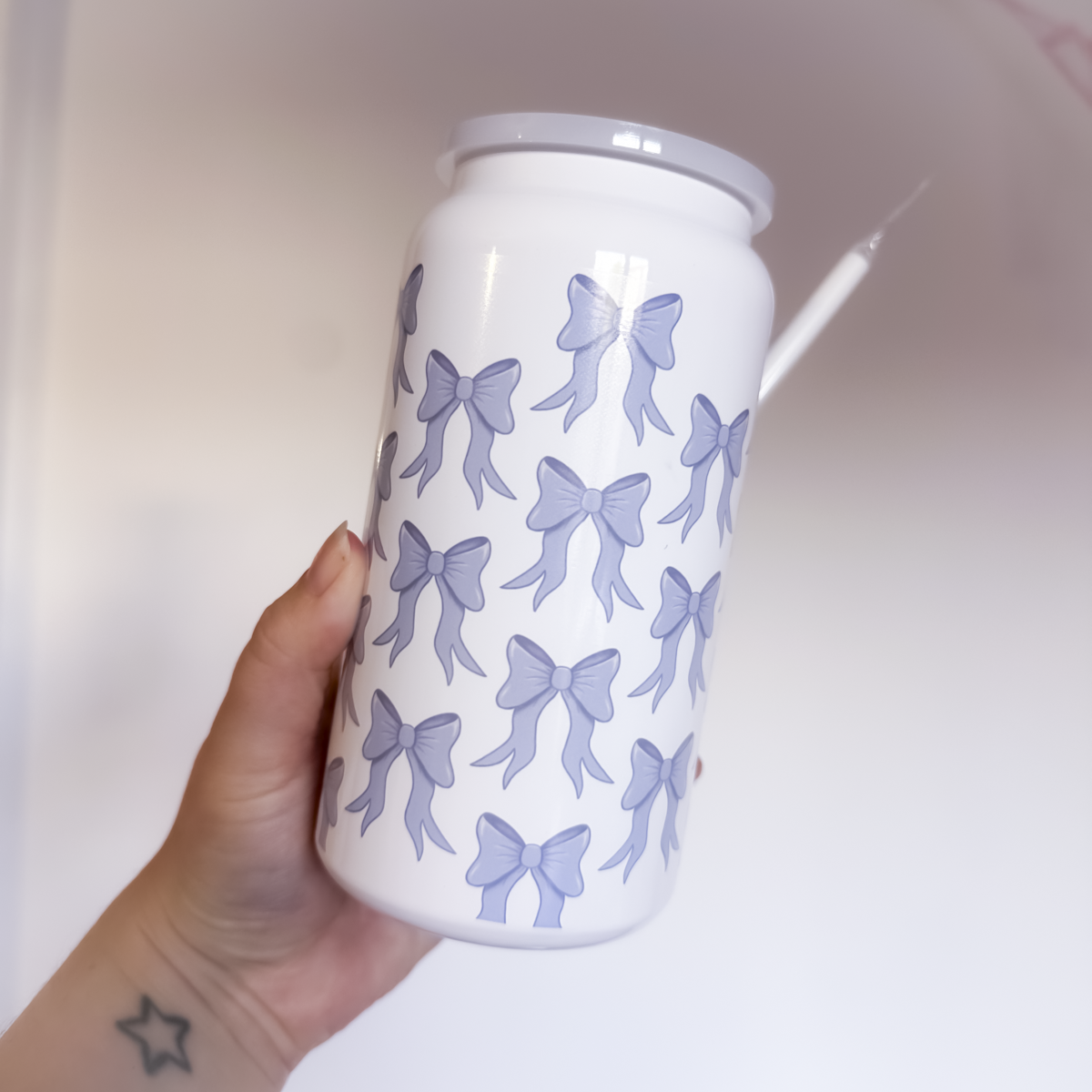 SECONDS - Powder Blue Bow Everyday Tumbler