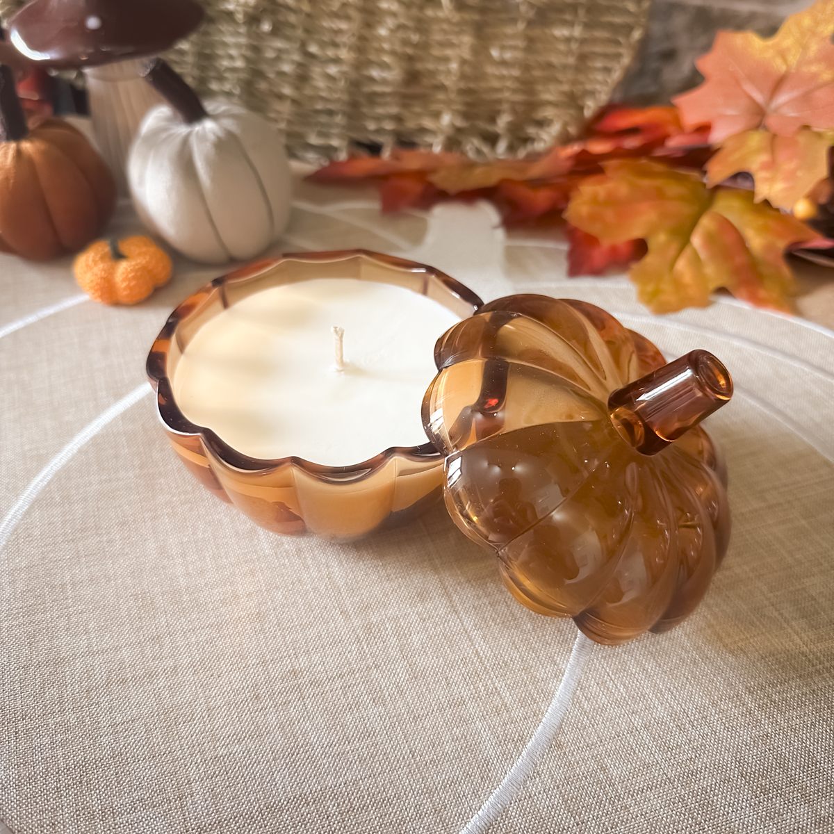 Sweet Pumpkin Pie Pumpkin Glass Candle | Autumn Scented Candle | Cosy Home Fragrance