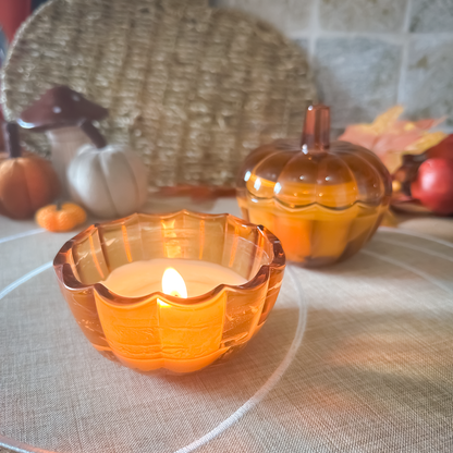Sweet Pumpkin Pie Pumpkin Glass Candle | Autumn Scented Candle | Cosy Home Fragrance