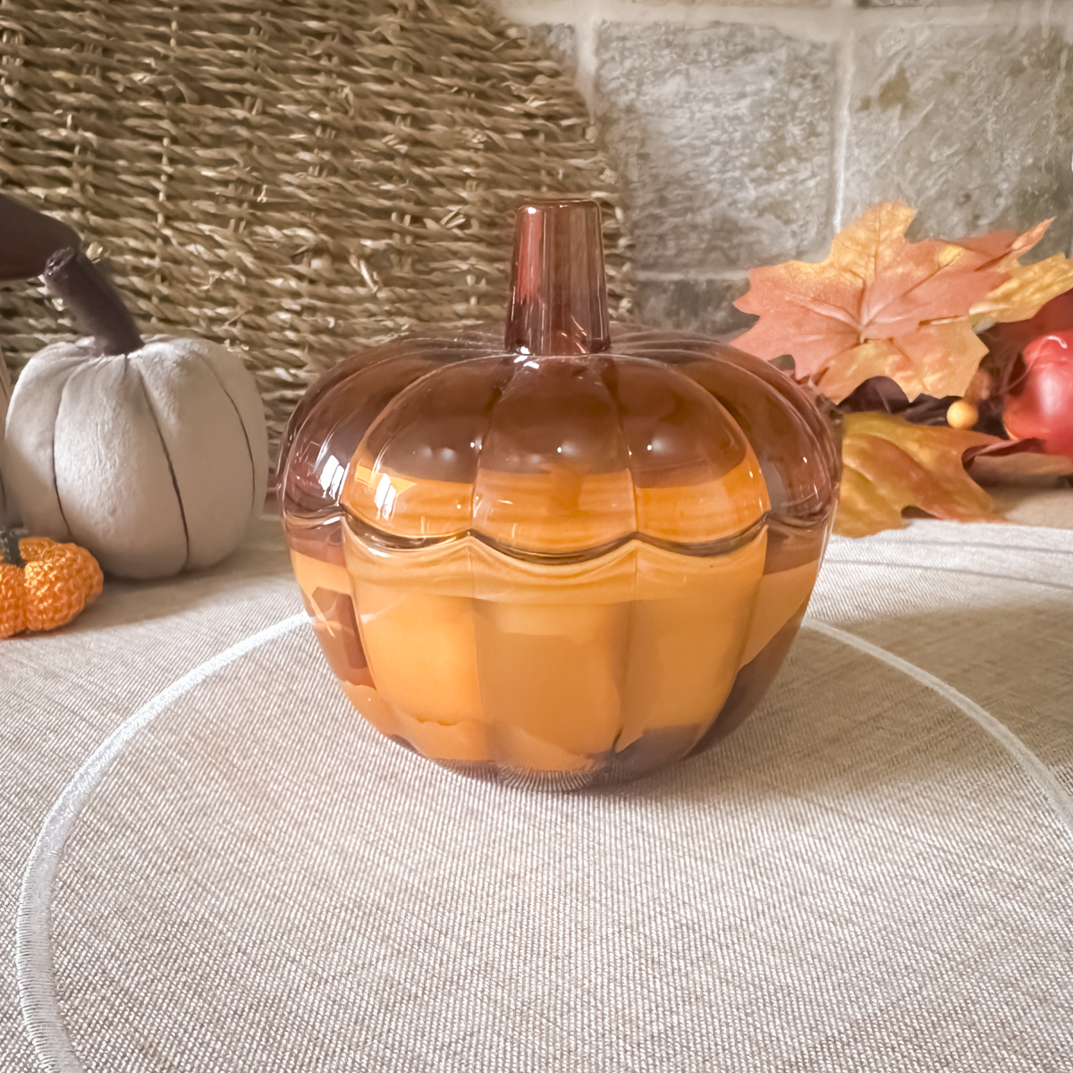 Sweet Pumpkin Pie Pumpkin Glass Candle | Autumn Scented Candle | Cosy Home Fragrance