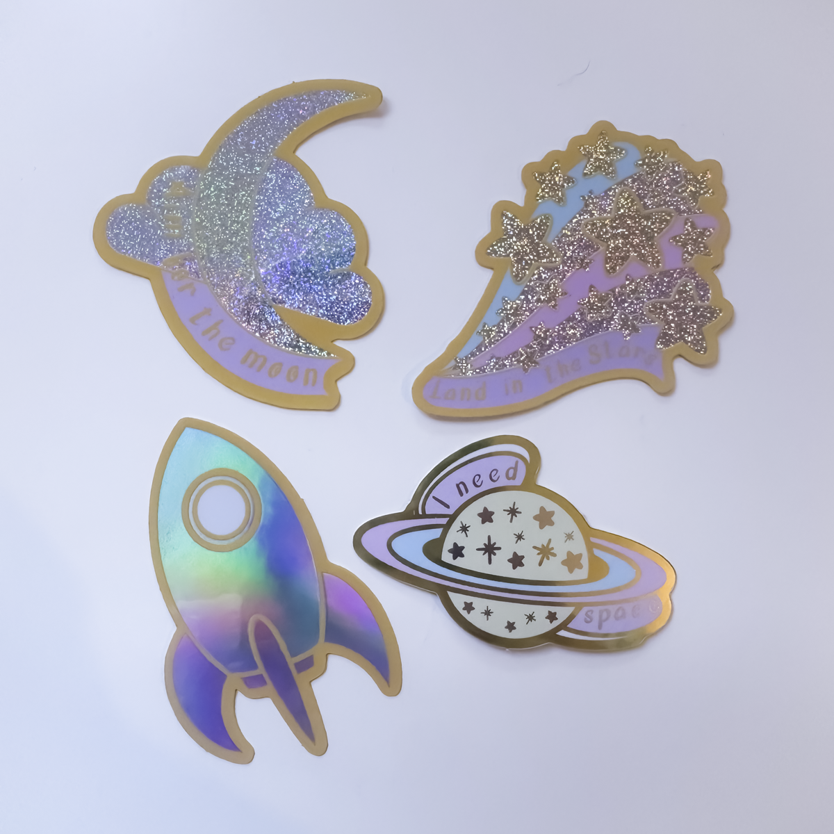 Space Sticker Bundle | Holographic & Glitter Stickers