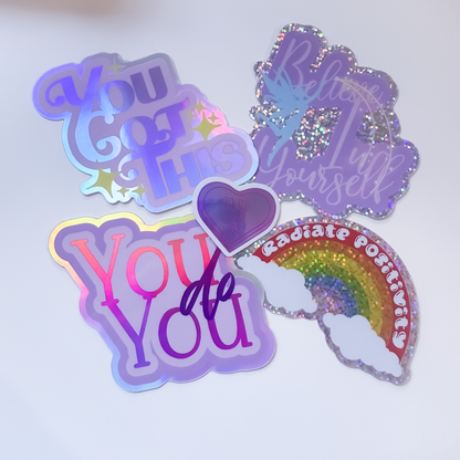 Positivity Sticker Bundle | Holographic & Glitter Stickers