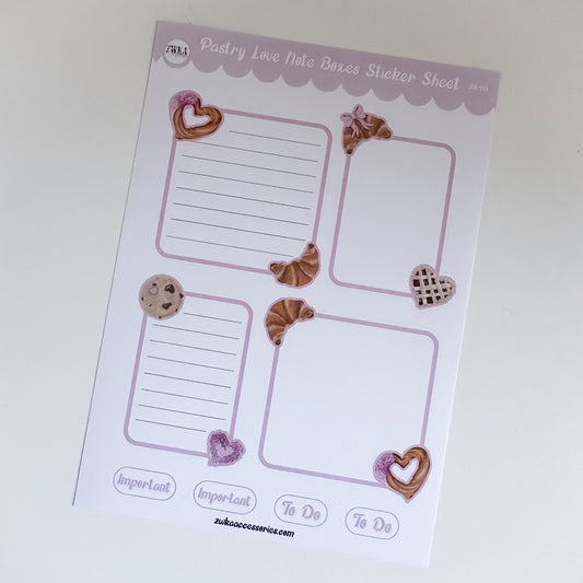 SECONDS - Pastry Love Note Boxes Sticker Sheet