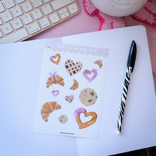 Pastry icon sticker sheet for planner and journaling