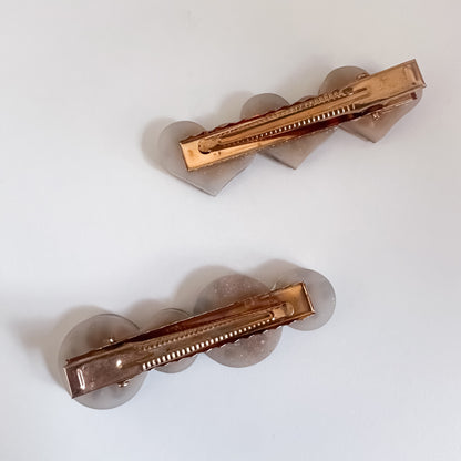 END OF LINE - Leopard Print Heart and Circular shaped Resin Hair Clips