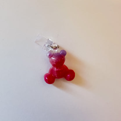 Mini Worry Bear Phone / E-Reader Charm – USB-C or Lightning Dust Plug Charm Accessory