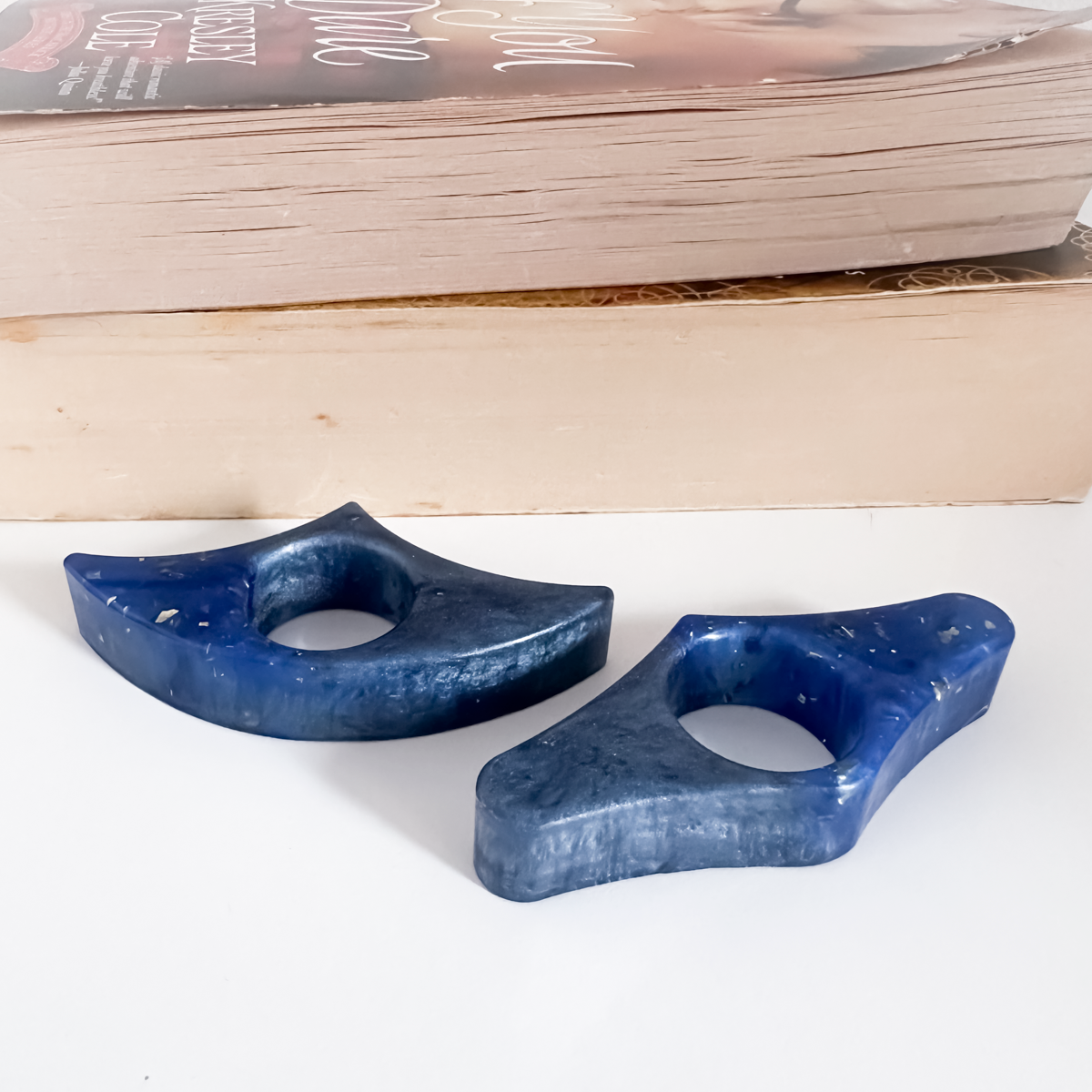 Dark Blue Resin Book Page Holder | Handmade Reading Thumb Holder