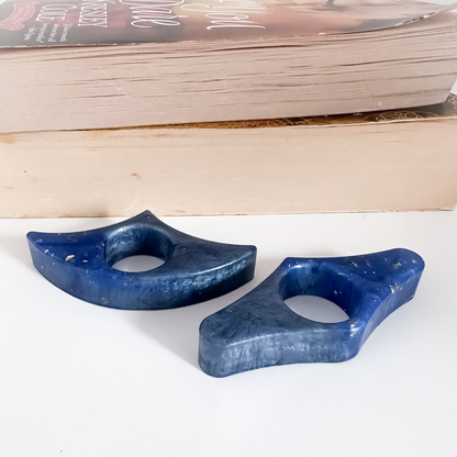 Dark Blue Resin Book Page Holder | Handmade Reading Thumb Holder