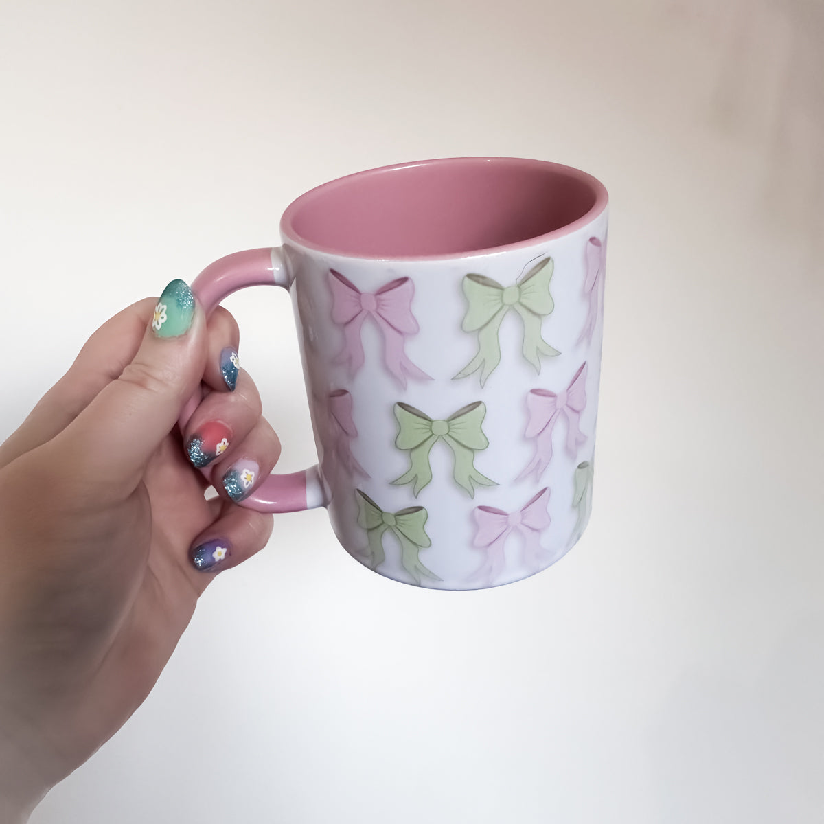 SECONDS - Pink Mug & Bow Mug Rug Set