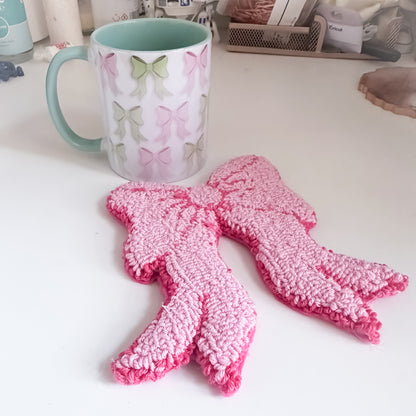 SECONDS - Mint Green Mug & Bow Mug Rug Set