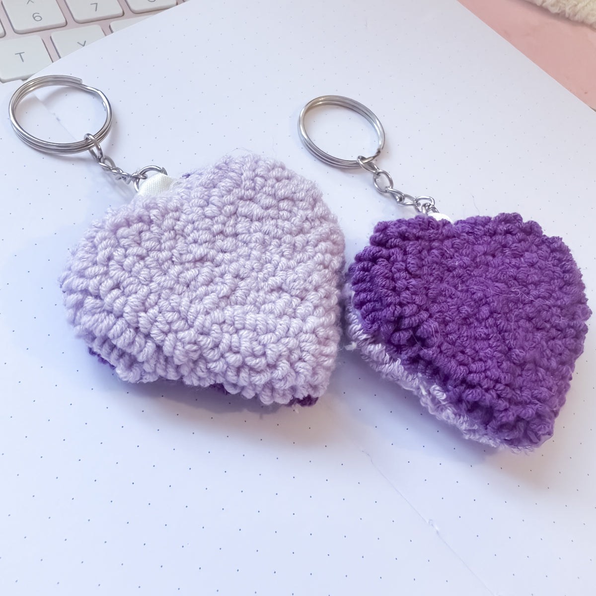 Small handmade keyring gift idea pastel accessory