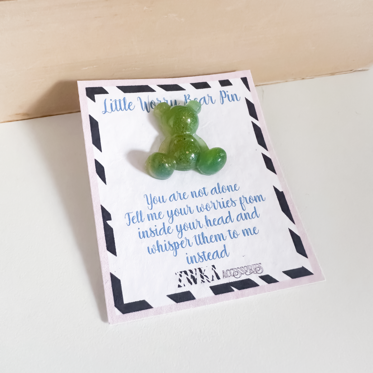 Little Worry Bear Pin | Cute Handmade Pin Badge