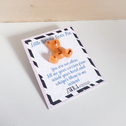 Little Worry Bear Pin | Cute Handmade Pin Badge