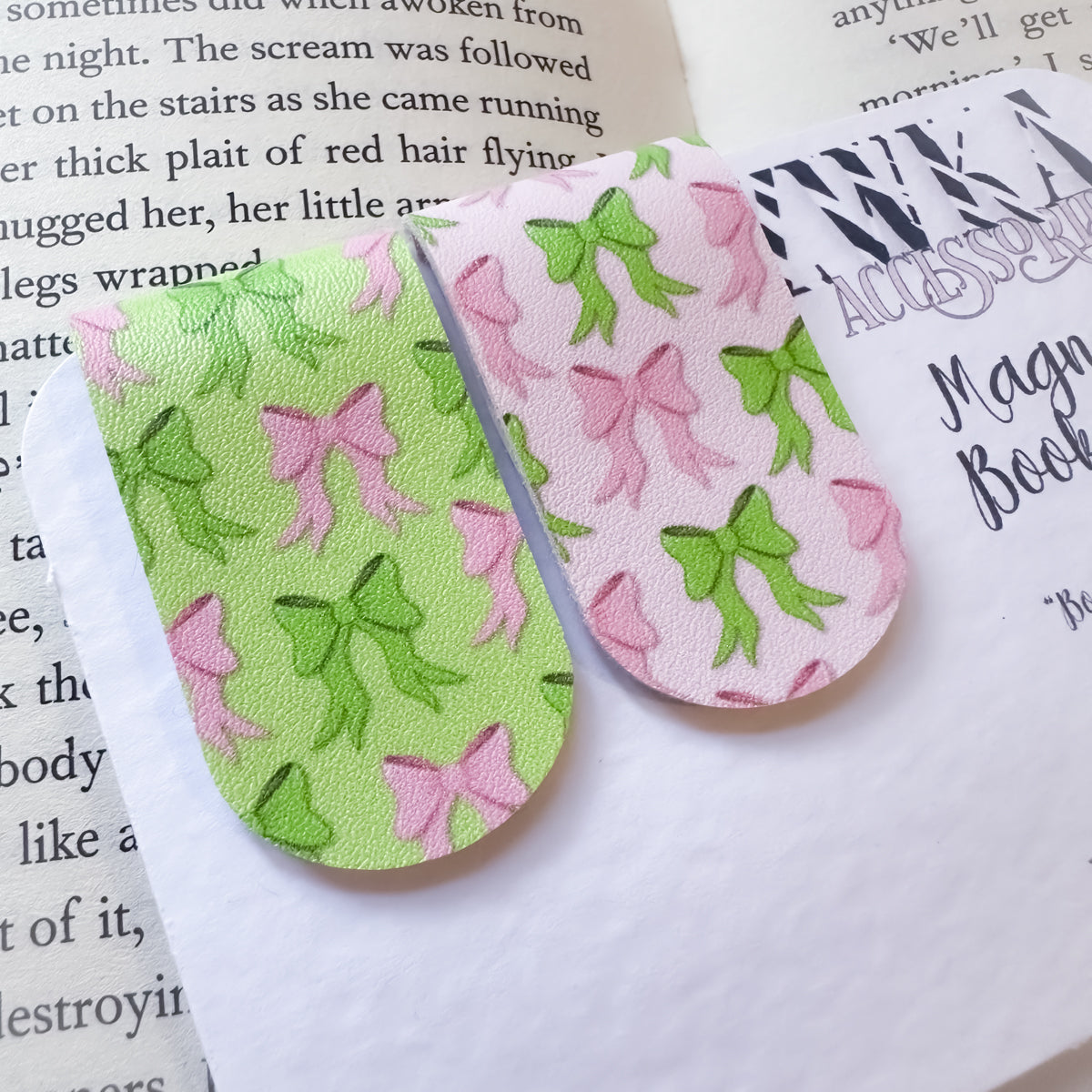 Magnetic bookmark aesthetic reading setup