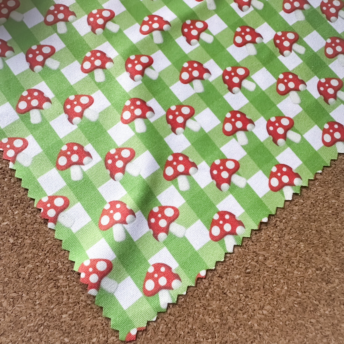 Gingham Pumpkin & Mushroom Glass Cleaning Cloth | Autumn Lens Cloth for Glasses & Screens