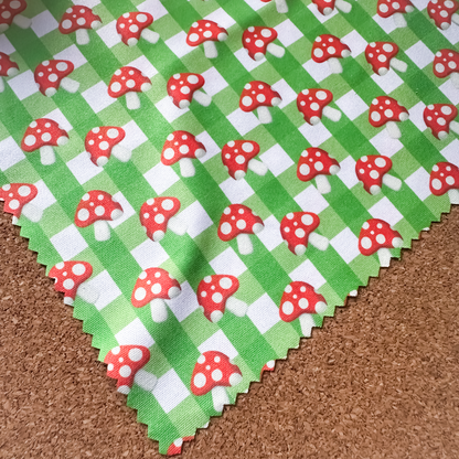 Gingham Pumpkin & Mushroom Glass Cleaning Cloth | Autumn Lens Cloth for Glasses & Screens