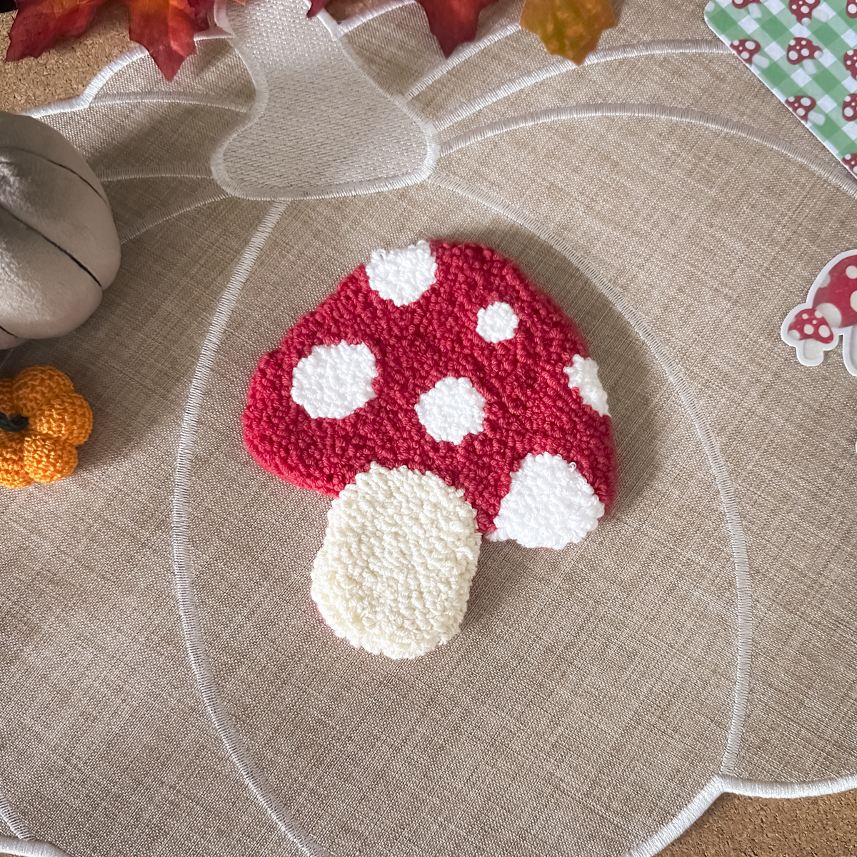 Mushroom Mug Rug | Cosy Autumn Mug Coaster