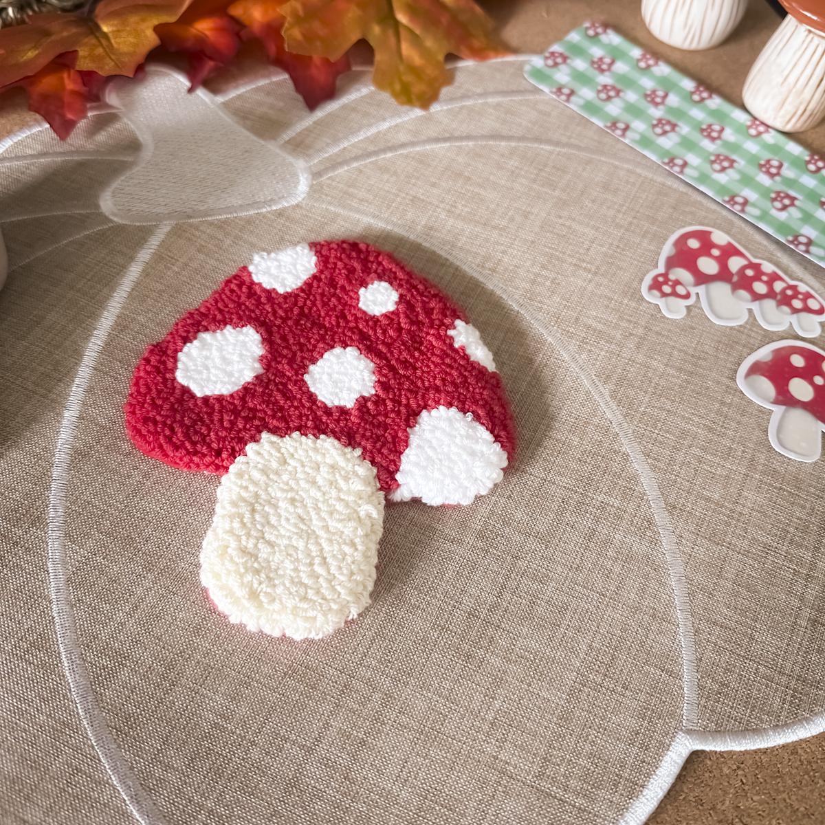 Mushroom Mug Rug | Cosy Autumn Mug Coaster