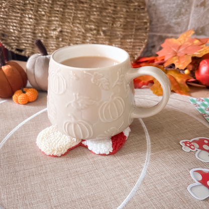 Mushroom Mug Rug | Cosy Autumn Mug Coaster