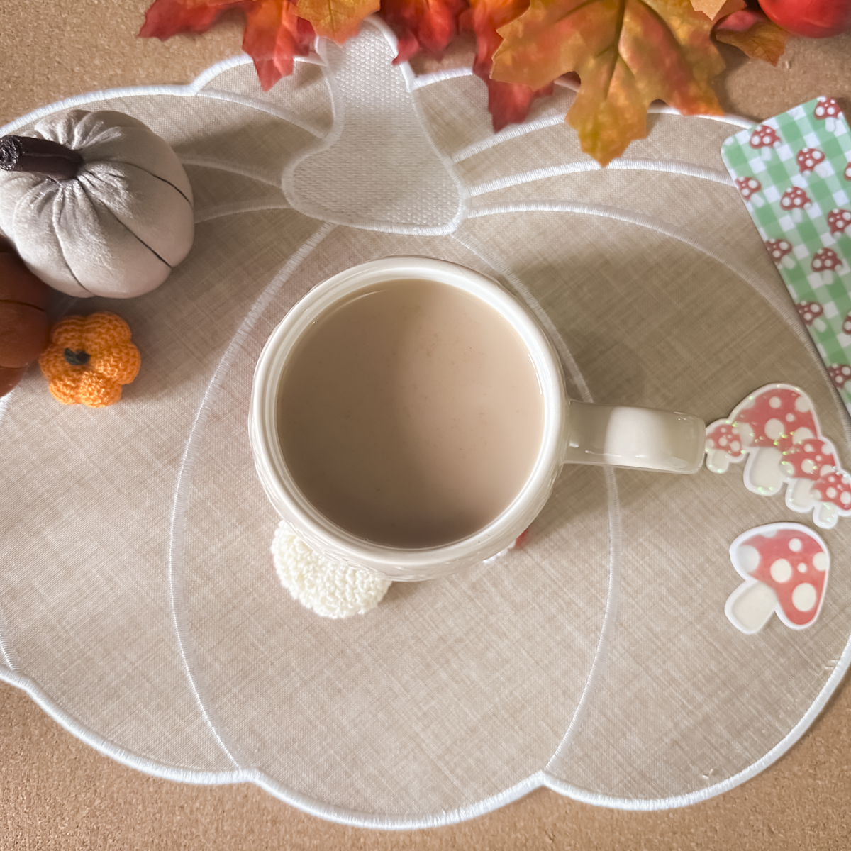Mushroom Mug Rug | Cosy Autumn Mug Coaster