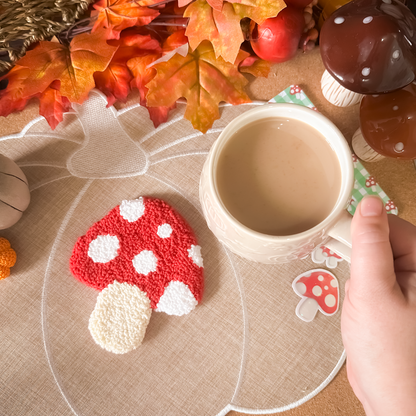Mushroom Mug Rug | Cosy Autumn Mug Coaster
