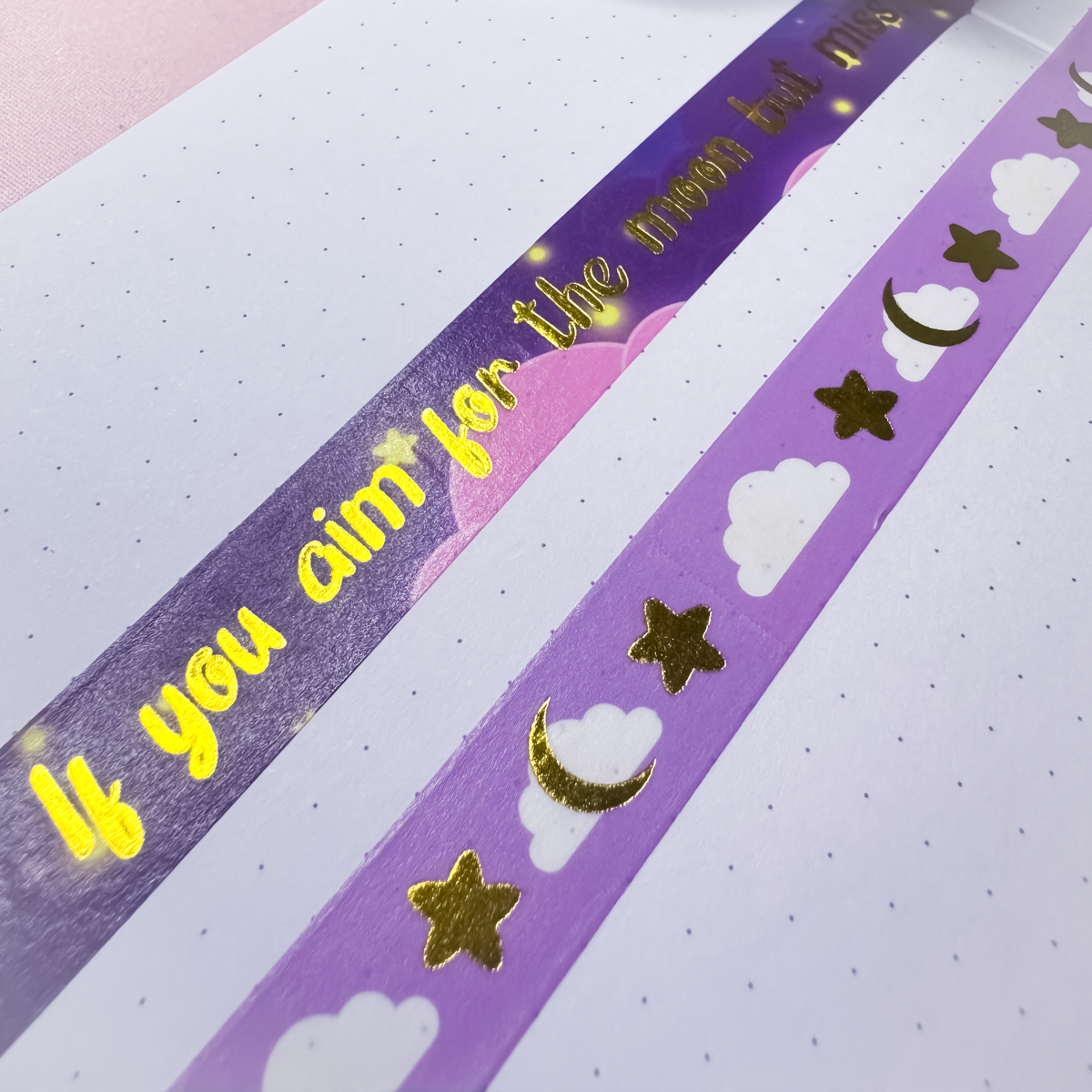 Aim for the Moon Gold Foil Quote Washi Tape