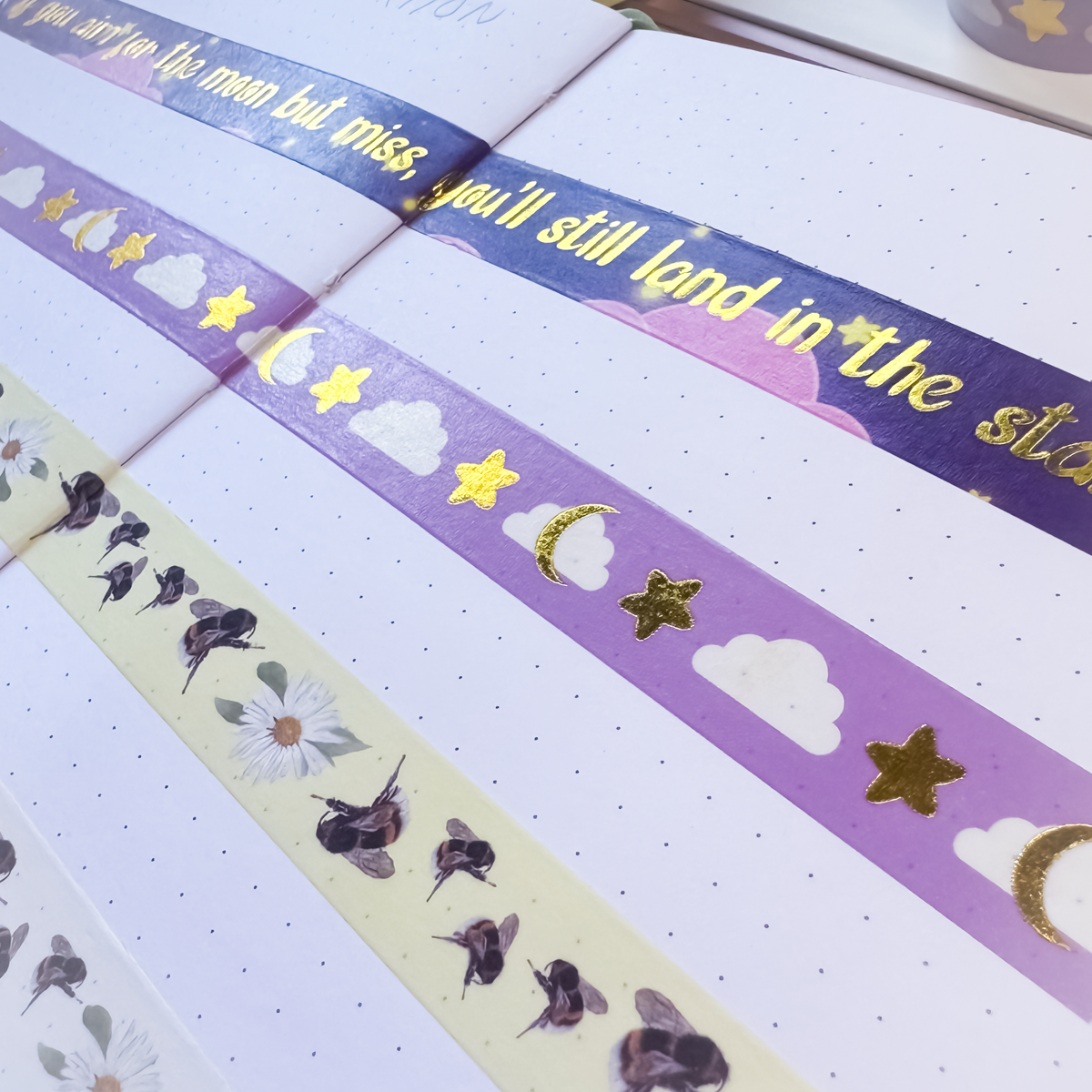 Aim for the Moon Gold Foil Quote Washi Tape